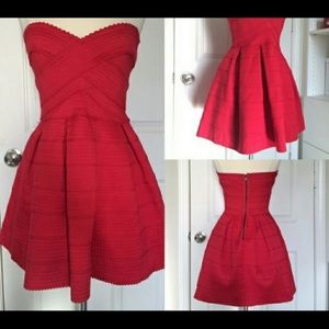 honey punch red bandage dress size small